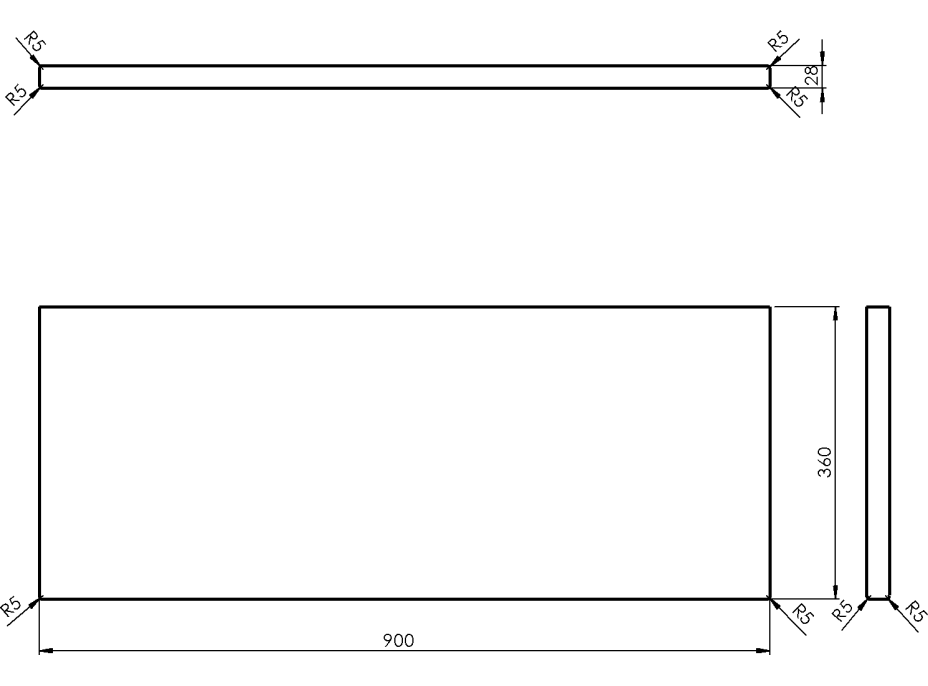 Sapho WOODY deska 900x28x360mm, masiv přírodní dub WD096-70