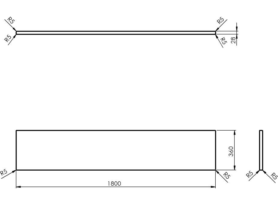 Sapho WOODY deska 1800x28x360mm, masiv přírodní dub WD186-70