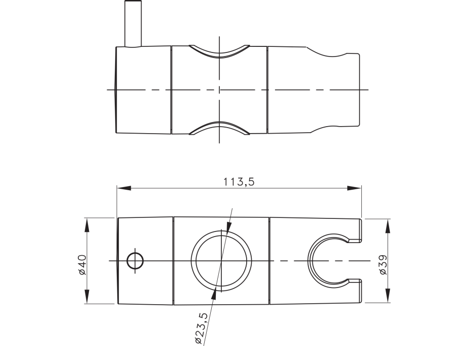 Sapho Držák pro sprchovou tyč 23mm, ABS/zlato NDSZ139