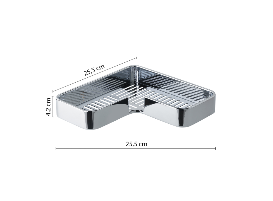 Gedy IL GIGLIO rohová police do sprchy, 255x42x255mm, chrom A98313