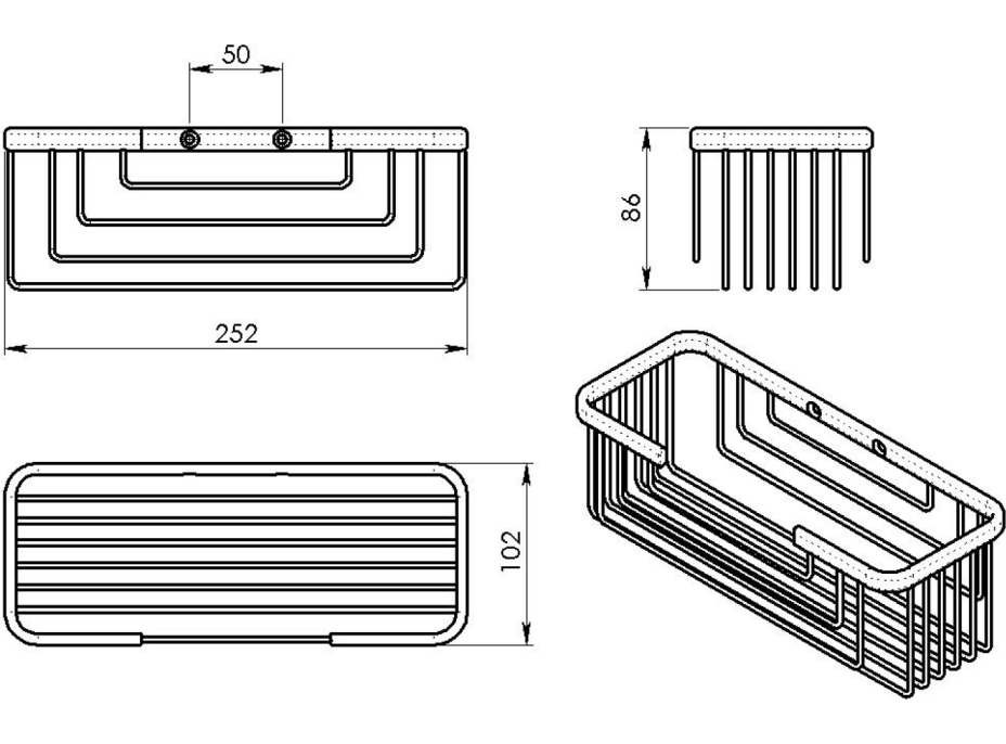 Gedy SMART police, 252x86x102mm, bílá 2419-02