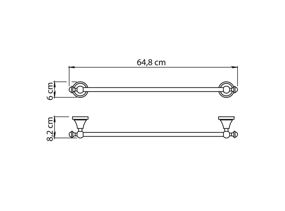 Gedy NEVIS držák ručníků 600x82mm, chrom NV216013