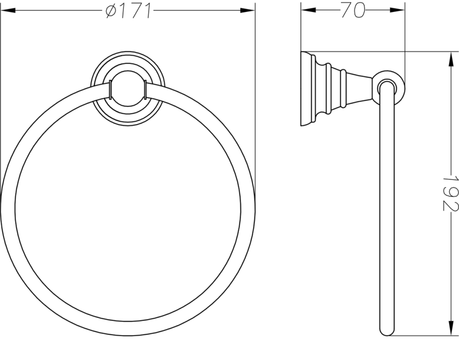 Sapho DIAMOND držák ručníků kruh, bronz 1318-06