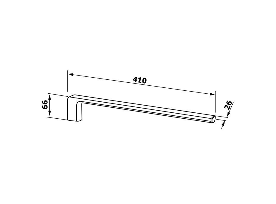 Gedy PIRENEI pevný držák ručníků 410mm, bílá mat PI2202