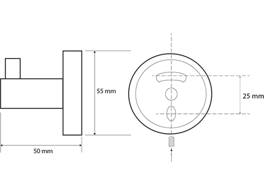 Sapho X-ROUND WHITE háček, bílá XR205W