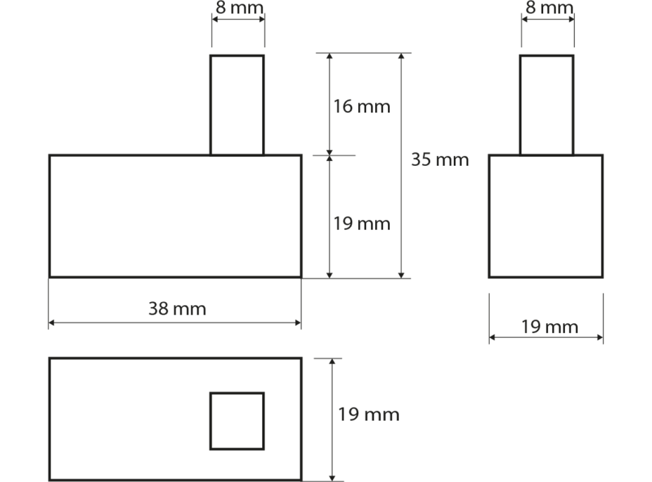 Sapho X-SQUARE háček hranatý XQ202