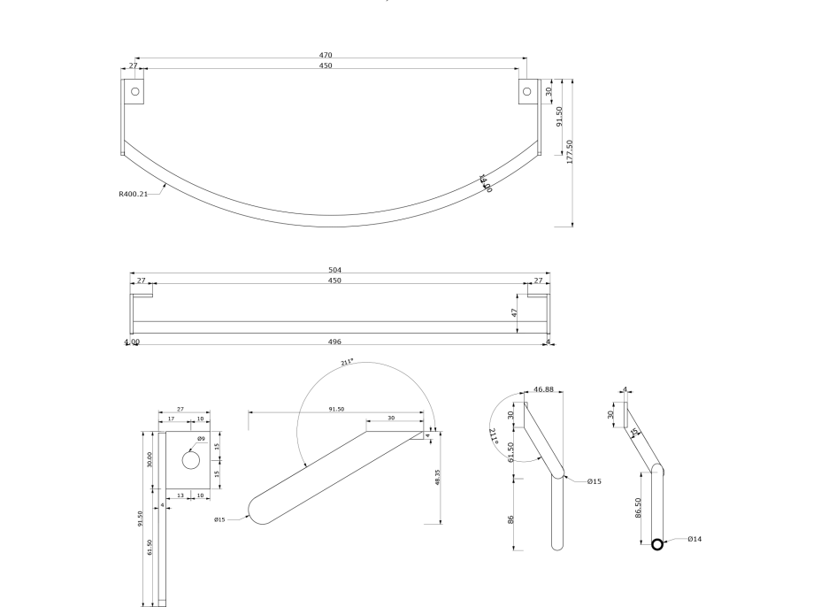 GSI PURA čelní držák ručníků 62cm, chrom PAPR62