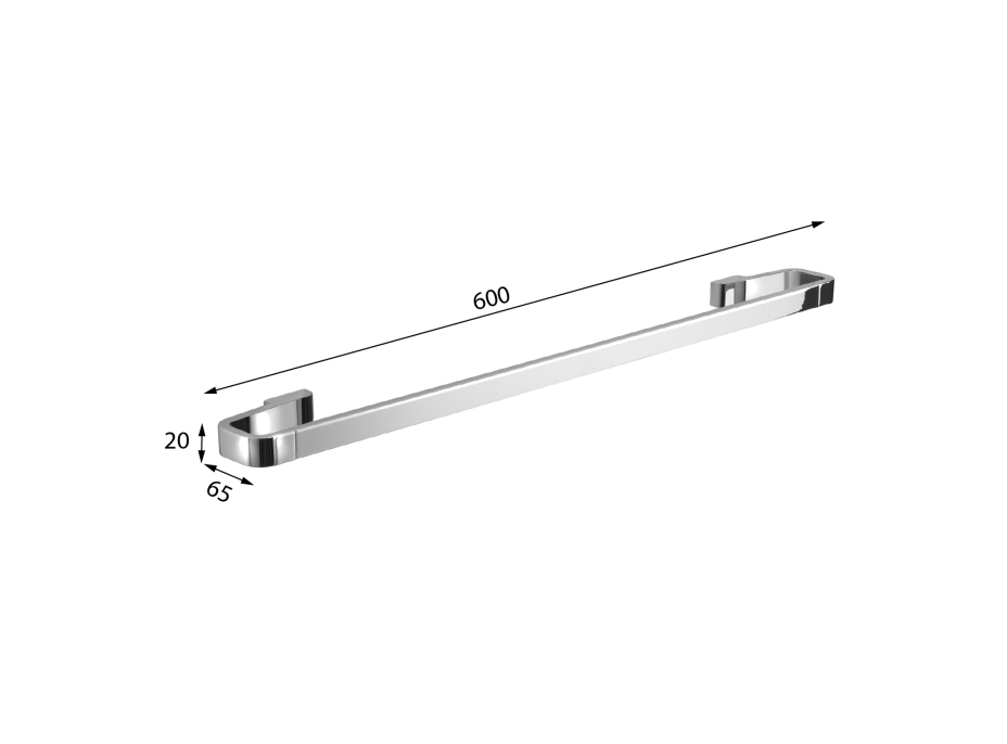 Gedy SAMOA držák ručníků 600x65mm, chrom A8216013