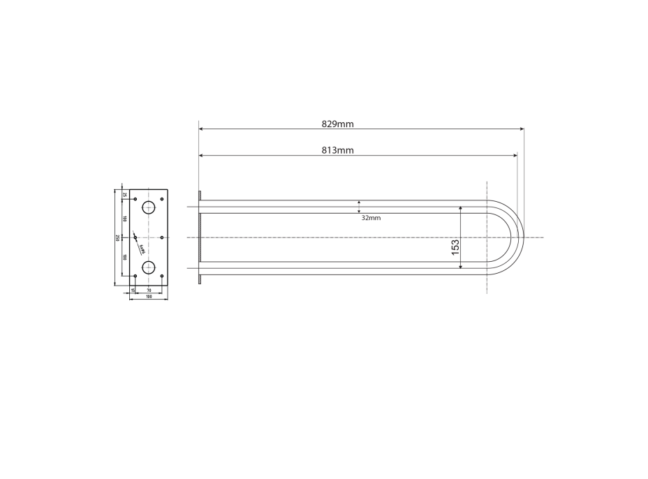 Sapho HANDICAP podpěrné madlo tvar U 813mm, bílá XH540W