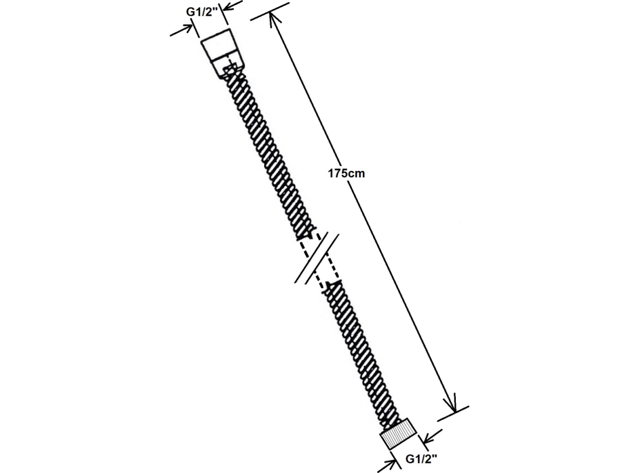 Sapho POWERFLEX kovová sprchová hadice, 175cm, bronz FLE10BR