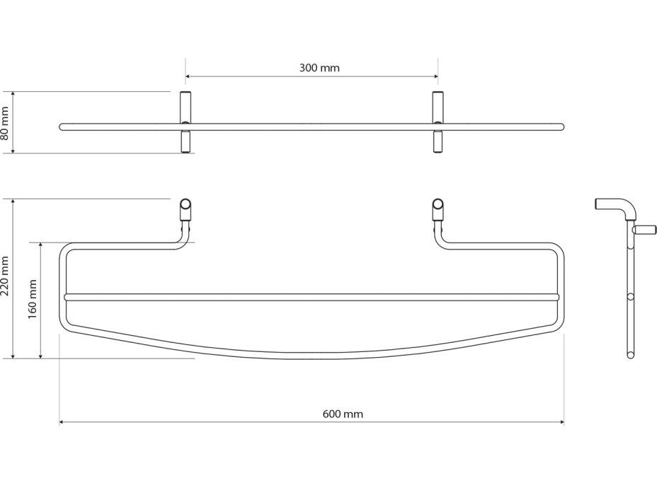 Sapho Sušák ručníků na otopná tělesa 214x600mm, bílá 1306-09B