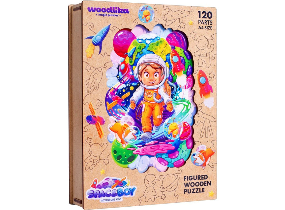 WOODLIKA Dřevěné puzzle Vesmírný dobrodruh 120 dílků