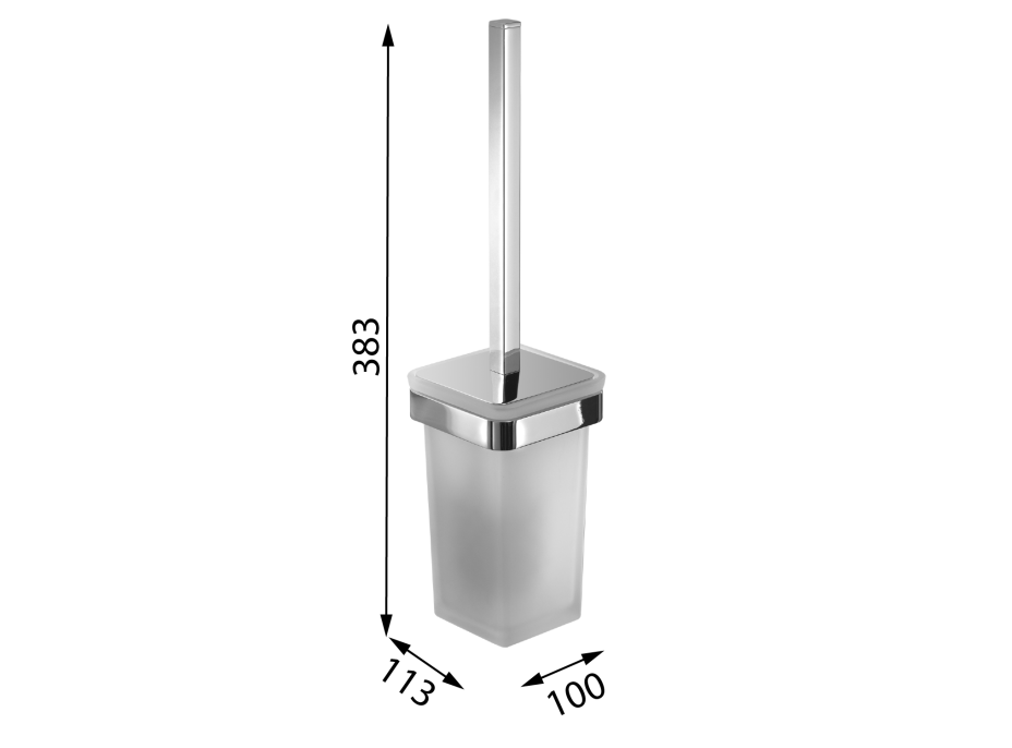 Gedy SAMOA WC štětka závěsná, mléčné sklo, chrom A83313