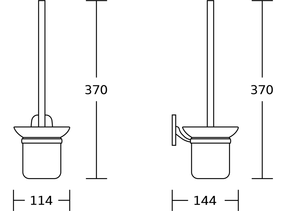 Aqualine RUMBA WC štětka závěsná, mléčné sklo, chrom RB108