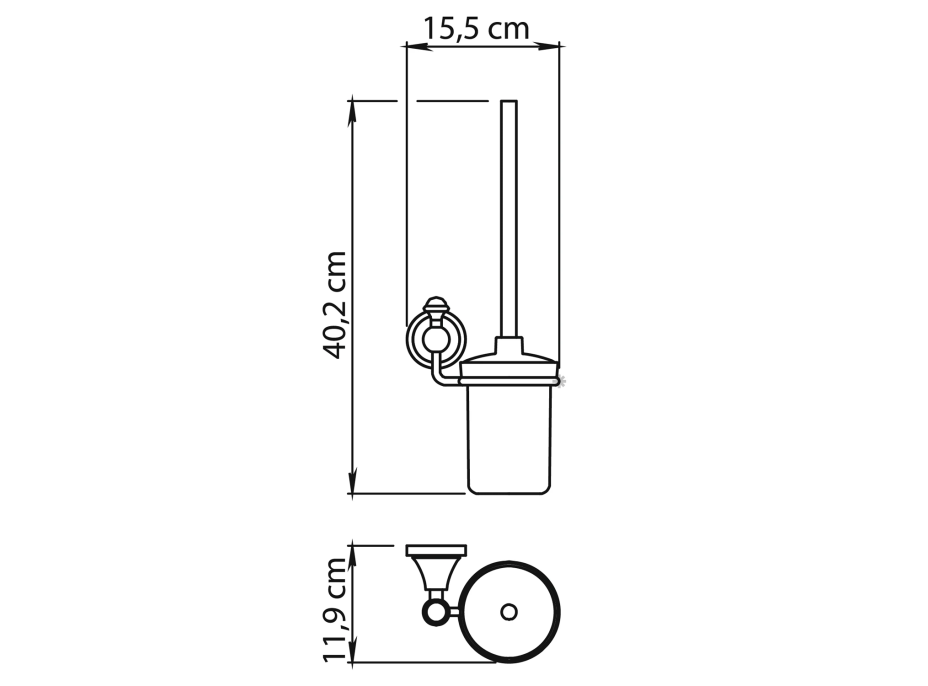 Gedy NEVIS WC štětka závěsná, keramika, chrom NV330313