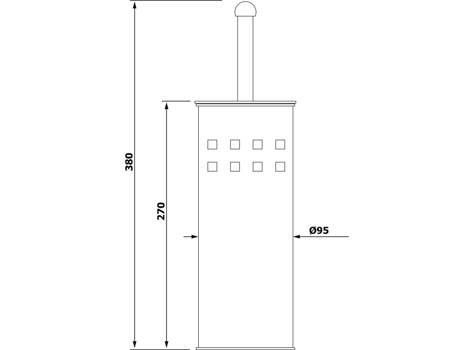 Aqualine SIMPLE LINE WC štětka válcová s otvory, bílá 04002W