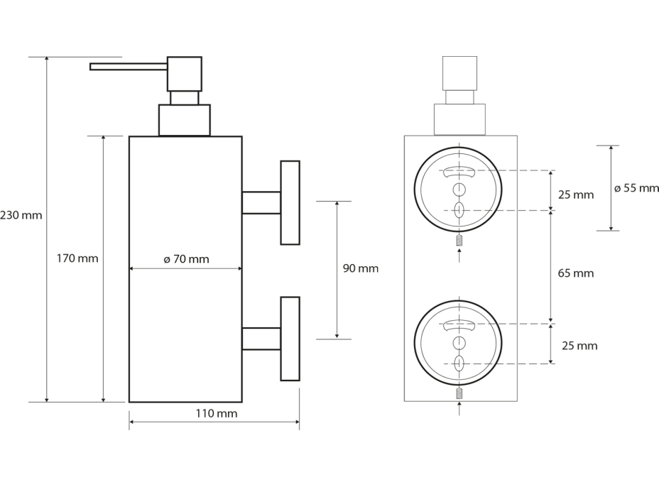 Sapho X-ROUND dávkovač mýdla 550ml, chrom XR102