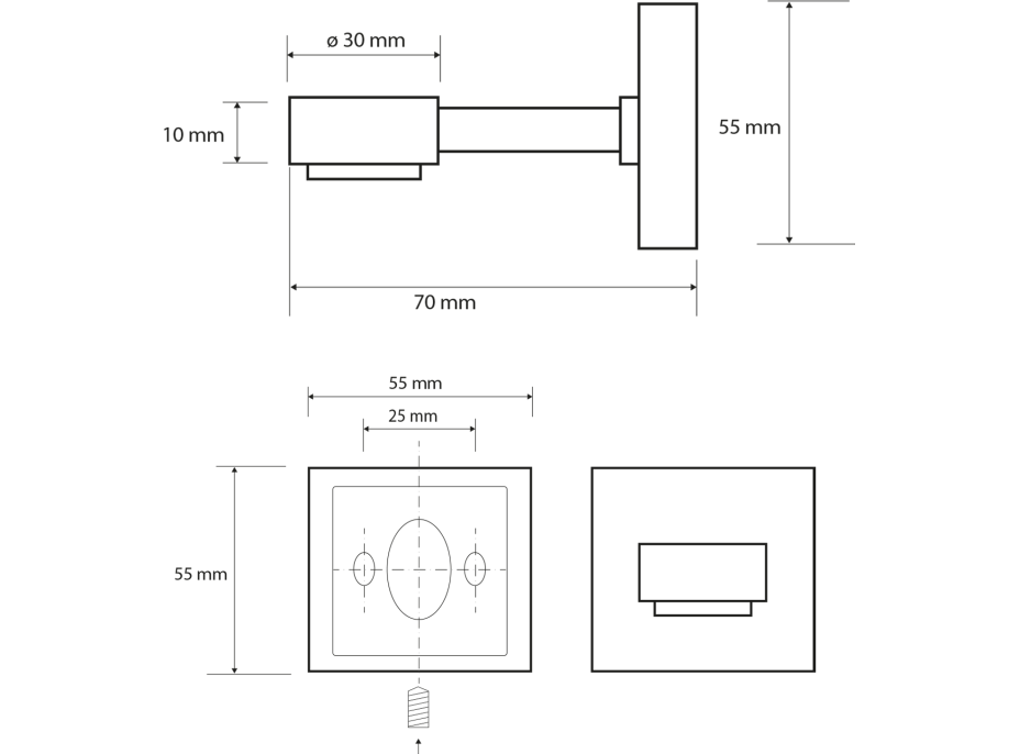 Sapho X-SQUARE mýdlenka magnetická, chrom XQ801