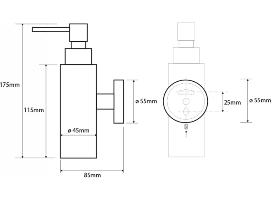 Sapho X-ROUND dávkovač mýdla 150ml, chrom XR104