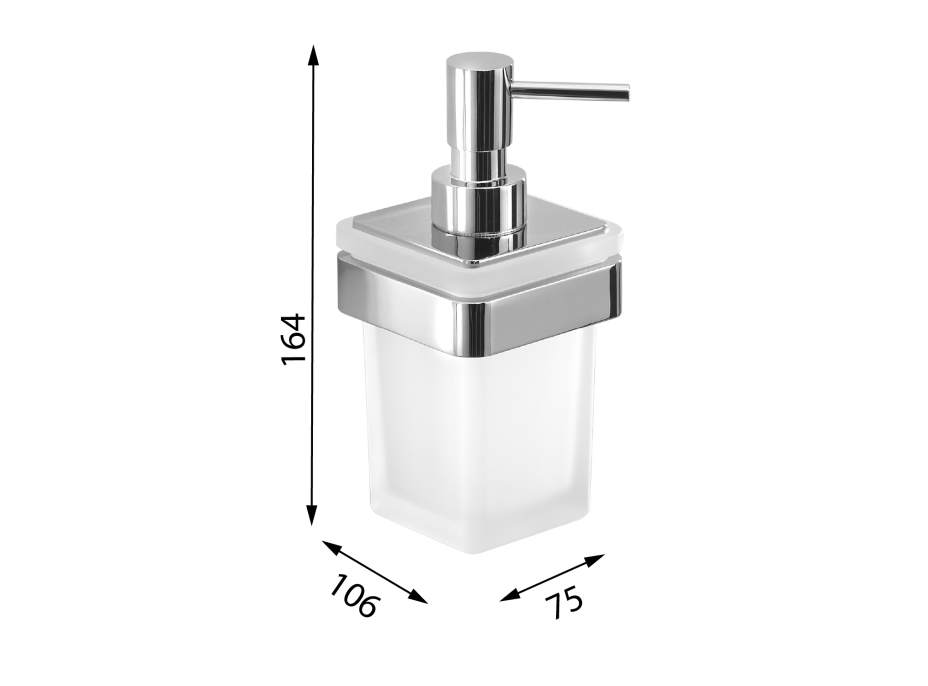 Gedy SAMOA dávkovač mýdla 170 ml, mléčné sklo, chrom A88113