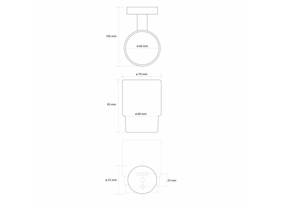 Sapho X-ROUND GOLD sklenka, mléčné sklo, zlato mat XR903GB