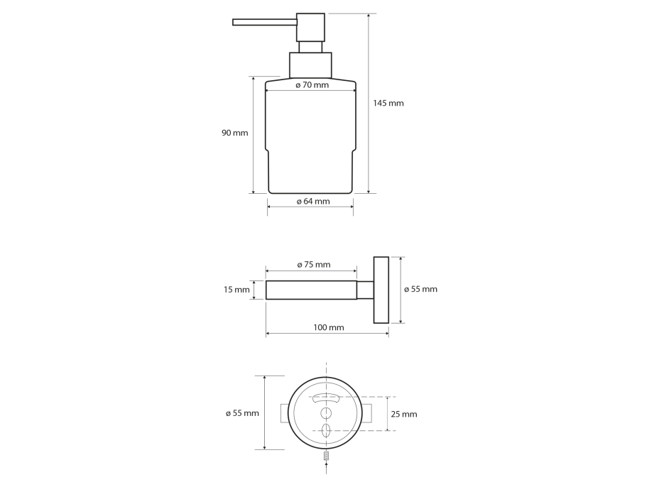 Sapho X-ROUND dávkovač mýdla 200ml, mléčné sklo, chrom XR103