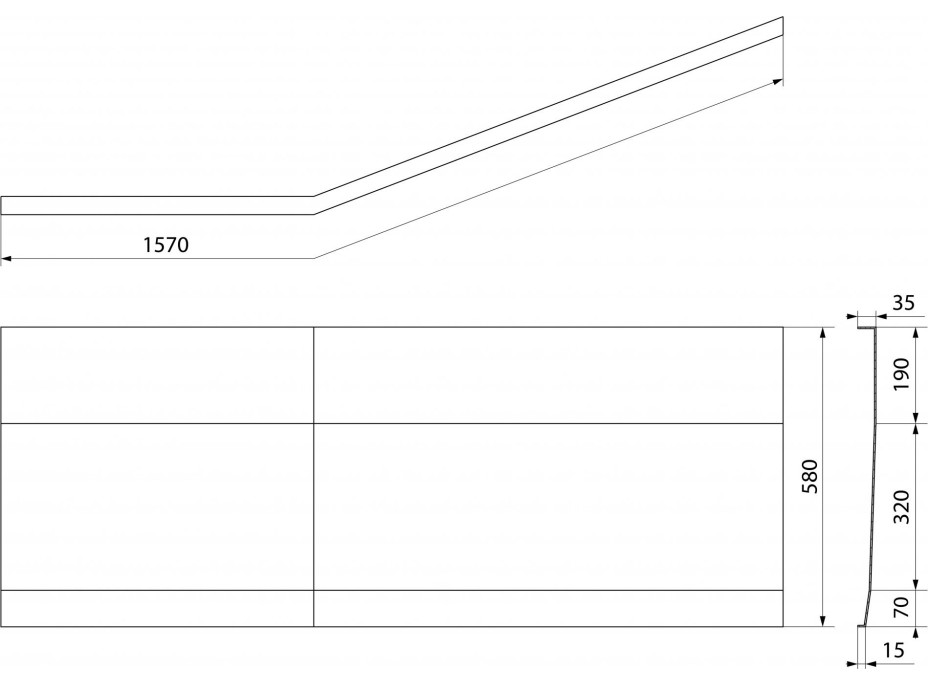 Polysan TIGRA L 150 panel čelní, bílá 72930