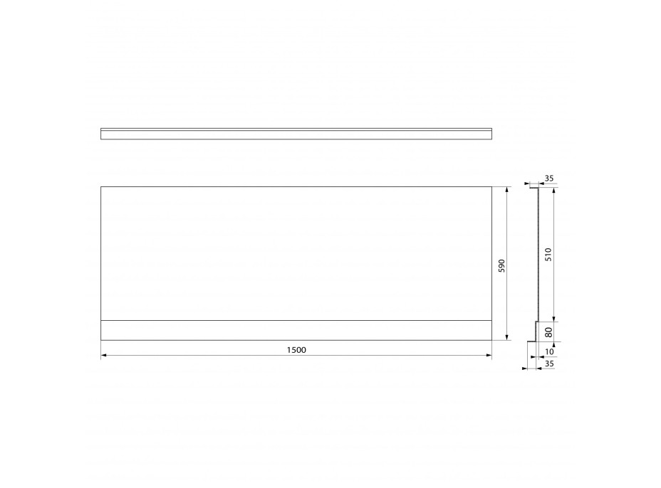 Polysan PLAIN NIKA panel 150x59cm, černá mat 72496.21