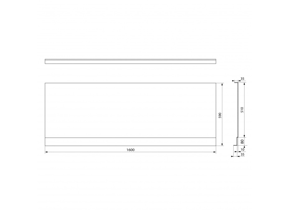 Polysan PLAIN NIKA panel 160x59cm, černá mat 72505.21