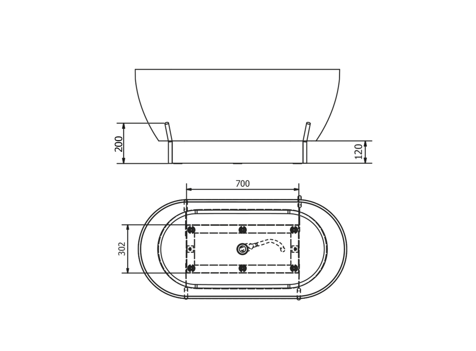 Polysan REDUTA konstrukce pro vanu 150x75cm, bílá mat 72830W