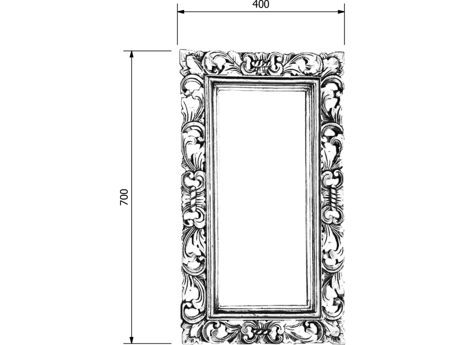 Sapho SAMBLUNG zrcadlo ve vyřezávaném rámu 40x70cm, stříbrná IN109