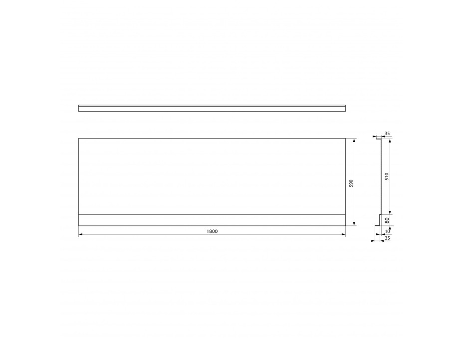 Polysan PLAIN NIKA panel 180x59cm, černá mat 72543.21