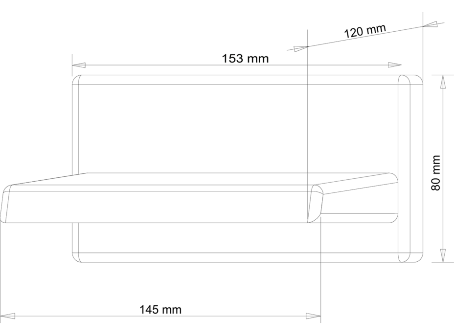 Sapho Nástěnná výtoková hubice otevřená, šířka 145mm, kaskáda, chrom 5108