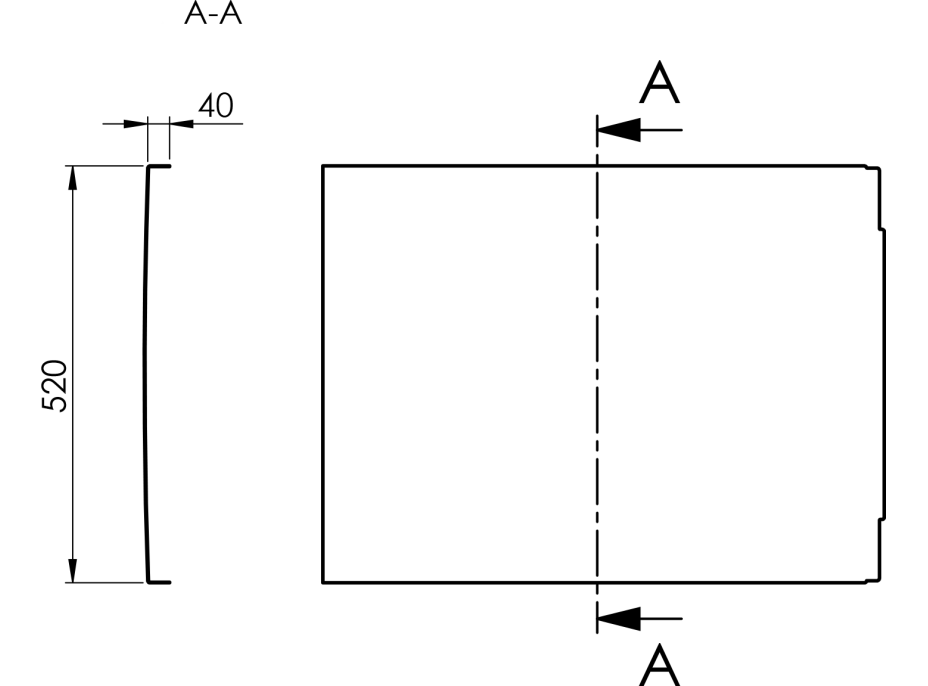 Polysan COUVERT panel boční 70x52cm, černá mat 72854.21