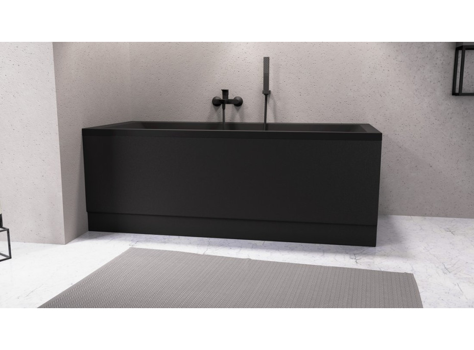 Polysan PLAIN panel čelní 160x59cm, černá mat, levý 72606.21