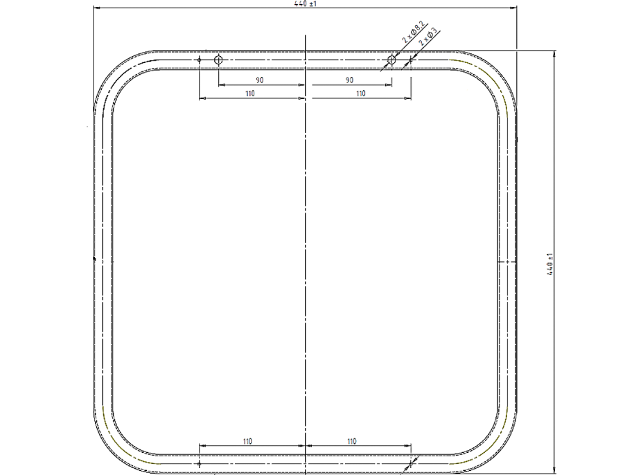 Aqualine WHITE LINE zrcadlo v rámu 44x44cm, bílá 8000