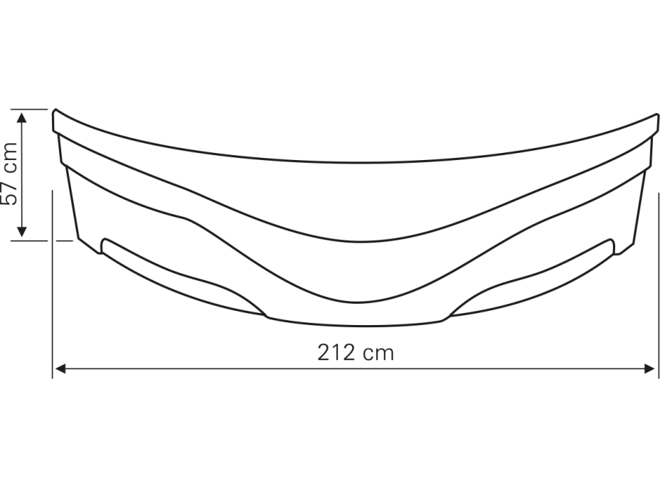 Aqualine DUNAJ 150 čelní panel, výška 57cm, včetně montážní sady G1355