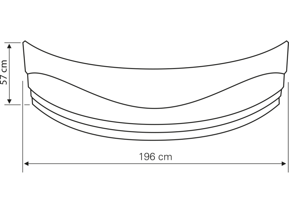 Aqualine DUNAJ 140 čelní panel, výška 57cm, včetně montážní sady G1345