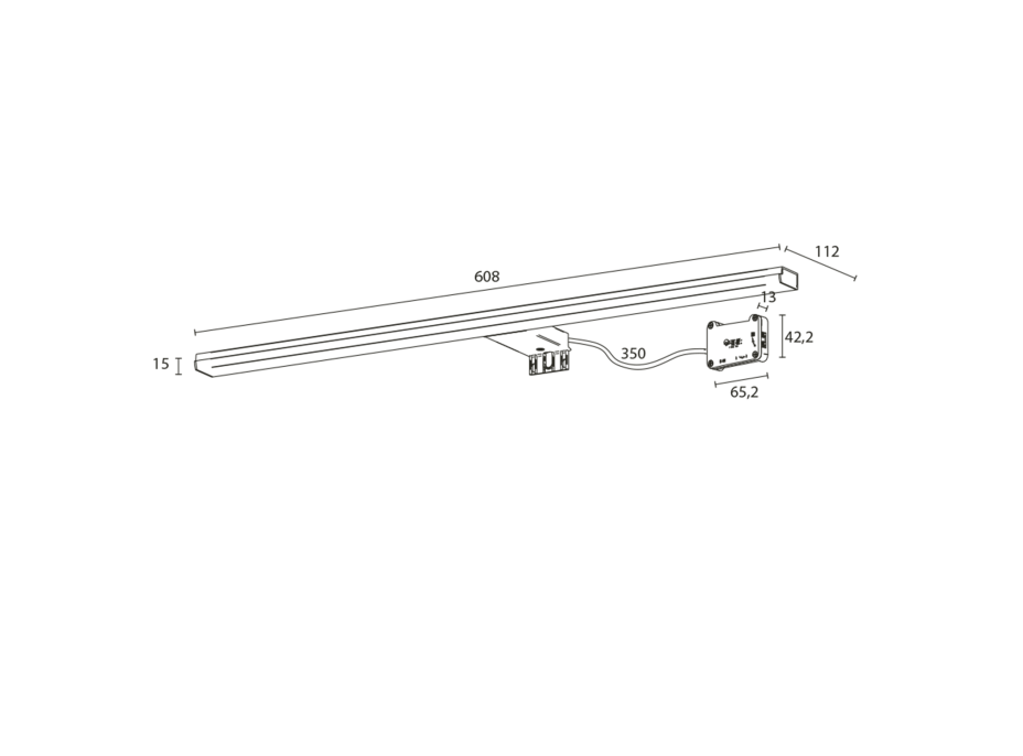 Sapho FELINA LED svítidlo, 12W, 608x15x112mm, chrom FE060