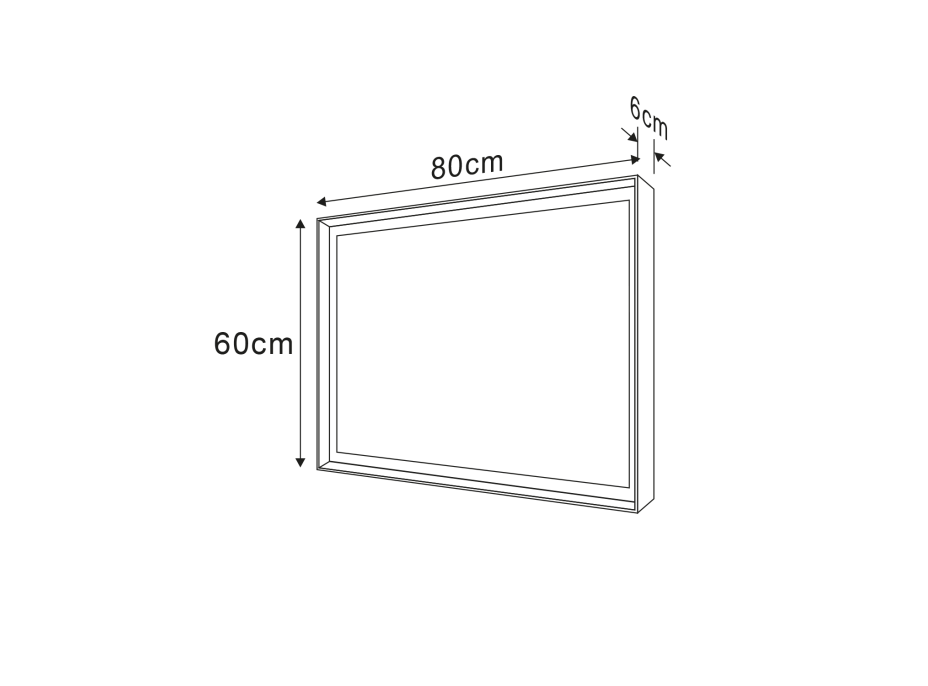 Sapho SORT zrcadlo s LED osvětlením 60x80cm, černá mat ST080