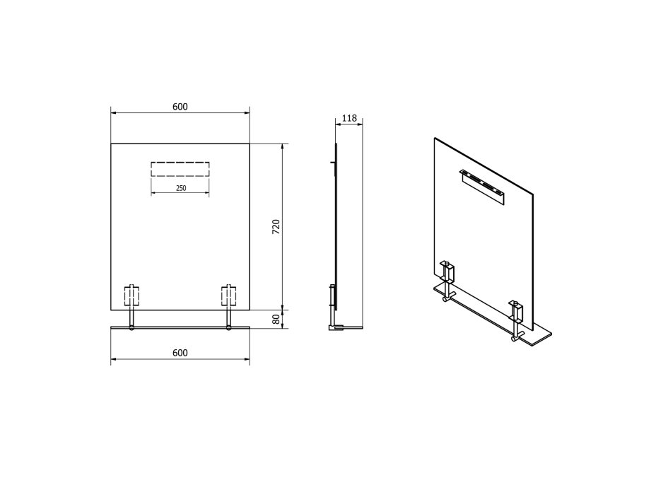 Sapho WEGA zrcadlo s policí 600x800mm 60092-6