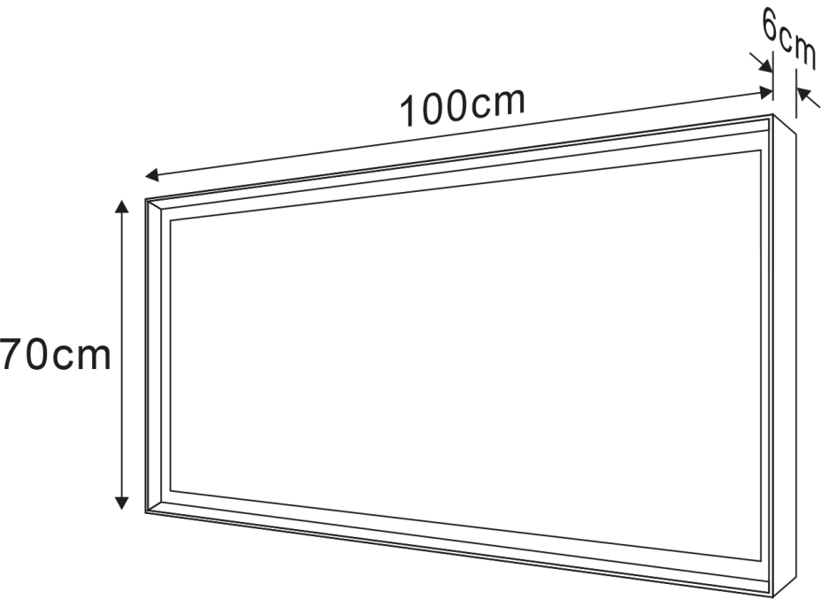 Sapho SORT zrcadlo s LED osvětlením 100x70cm, černá mat ST100