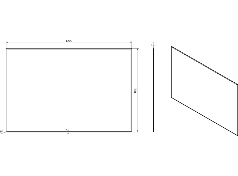 Sapho ACCORD zrcadlo s fazetou 1200x800mm, bez úchytu MF453