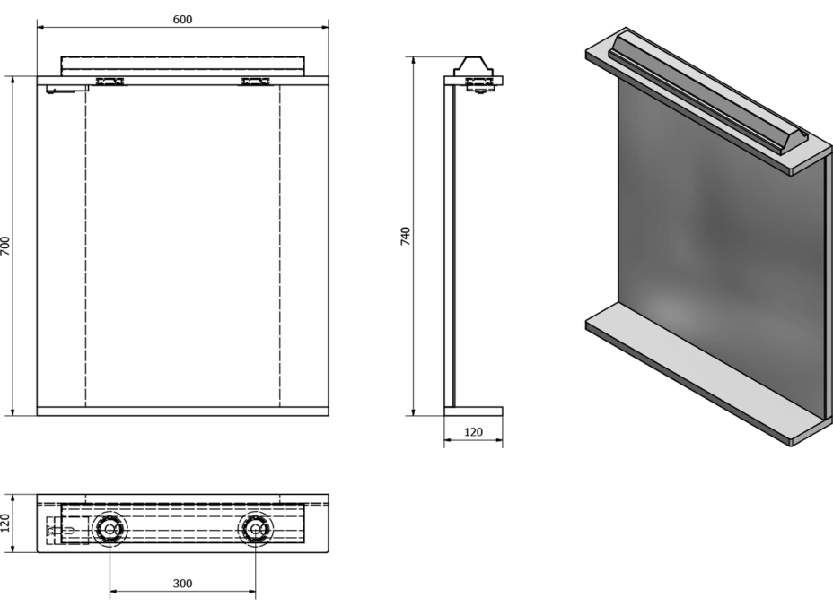 Aqualine KORIN zrcadlo s LED osvětlením a zásuvkou 60x70x12cm KO397