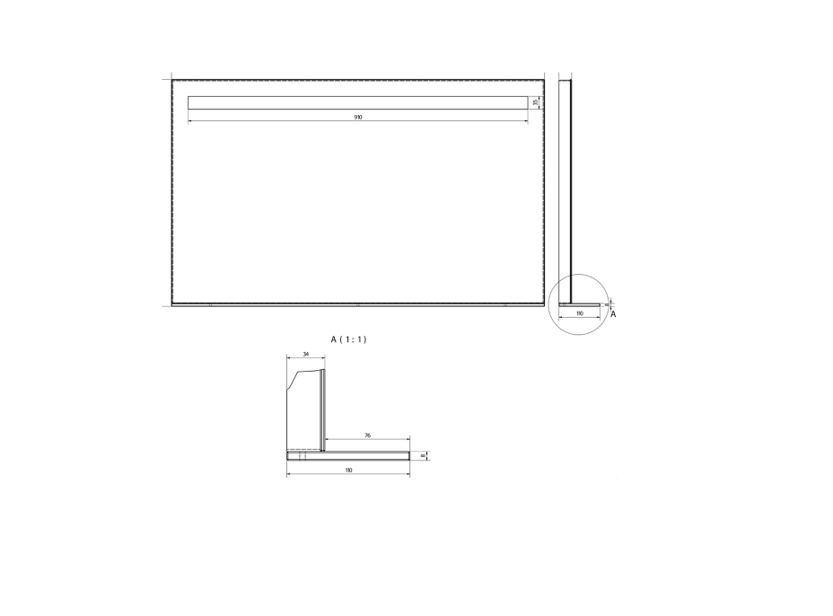 Sapho BRETO zrcadlo s LED osvětlením a policí 1000x608mm BT100