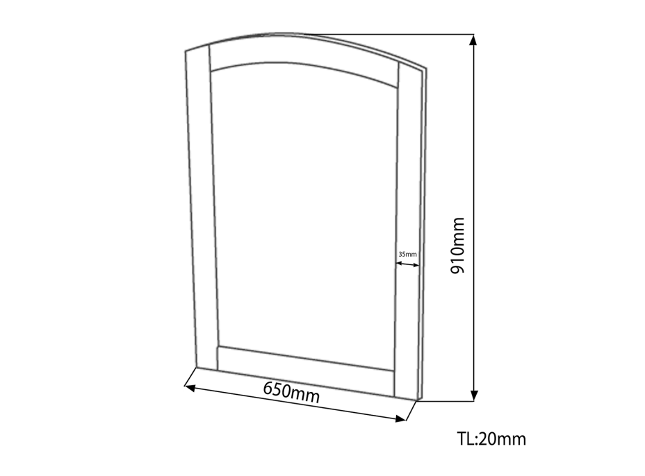 Sapho RETRO zrcadlo v dřevěném rámu 650x910mm, starobílá 1685