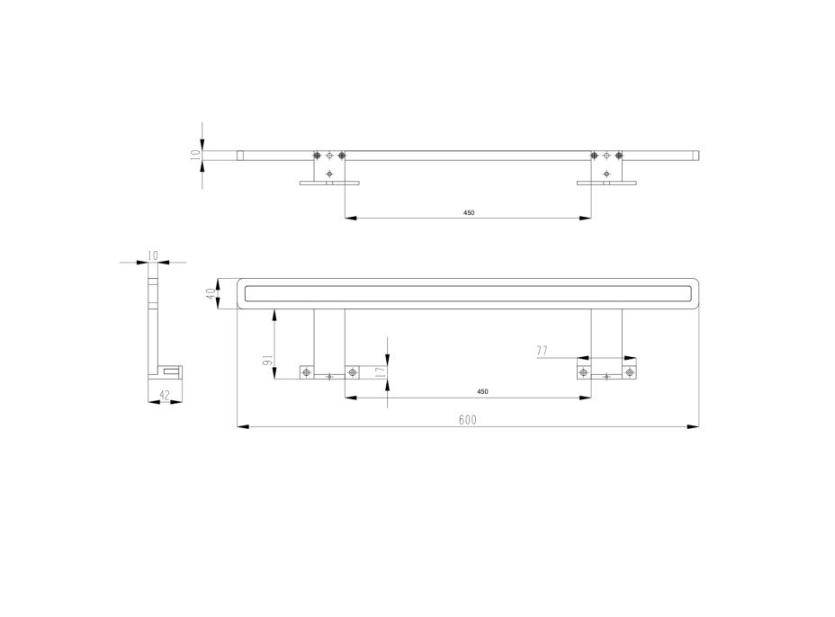 Sapho MIRAKA LED svítidlo 9W, 230V, 600x35x120mm, akryl, chrom MR600