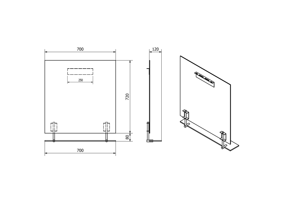 Sapho WEGA zrcadlo s policí 700x800mm 60092-7