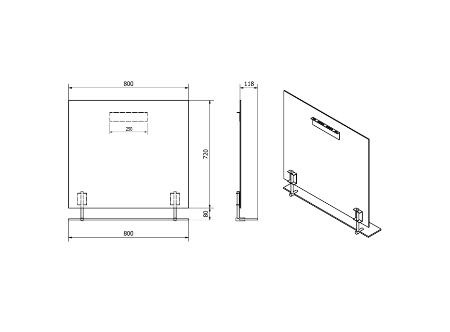 Sapho WEGA zrcadlo s policí 800x800mm 60092-8