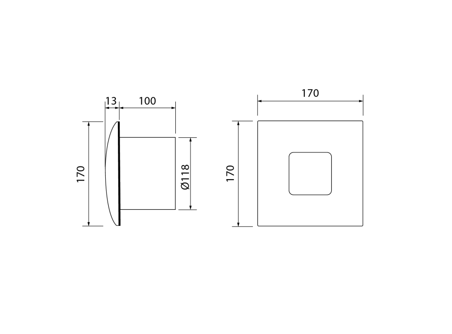 Cata SILENTIS 12 INOX koupelnový ventilátor axiální, 20W, potrubí 120mm, nerez mat 01080300